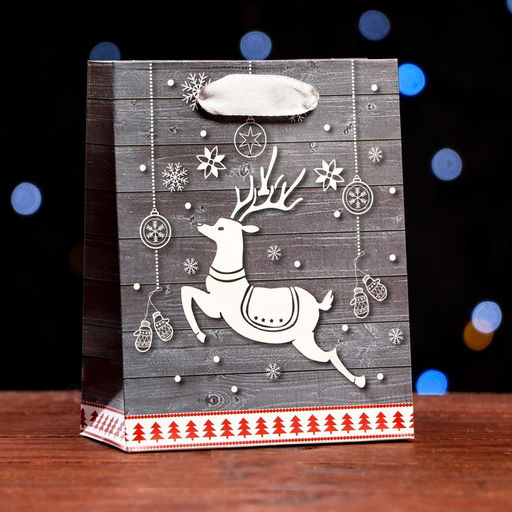 Цена за 12 шт. Пакет ламинированный Белый олень 11,5 х 14,5 х 6 см - Simaland фото 5