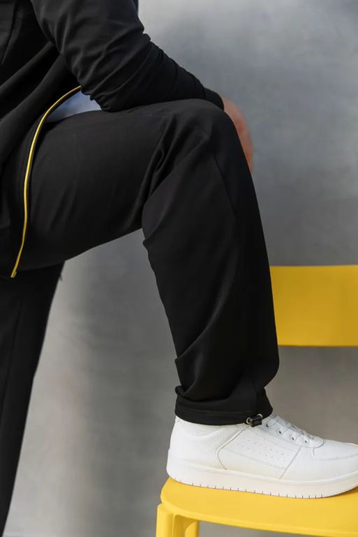 Утепленный костюм Футер 3-х ниточный М-1617: Чёрный / Жёлтый - Relay фото 22