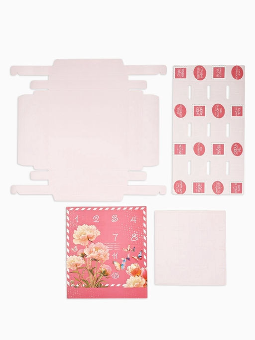 Цена за 5 шт. Коробка-адвент под 16 конфет, Цветочная почта, 19?19?2.5 см, кондитерская упаковка