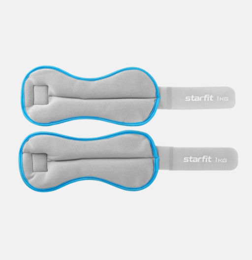 Утяжелители универсальные STARFIT WT-501 1 кг, синий/серый  фото 3