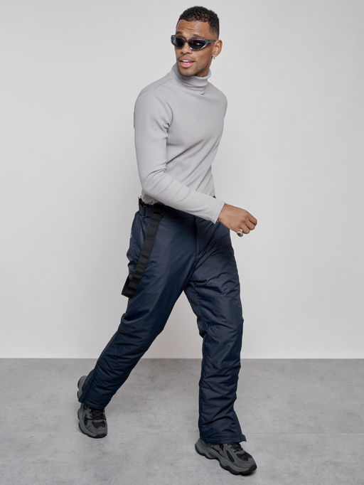 Полукомбинезон утепленный мужской зимний горнолыжный темно-синего цвета 7507TS - Colannia фото 13