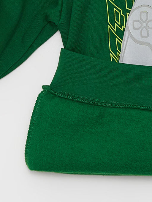 Bask?l? Uzun Kollu Erkek ?ocuk Hoodie - Waikiki фото 2