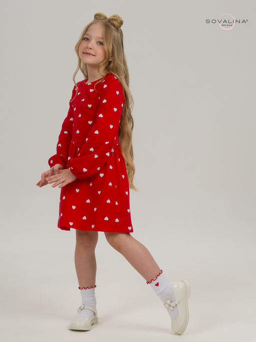 Платье Моана белые сердца на красном - Sovalina фото 19