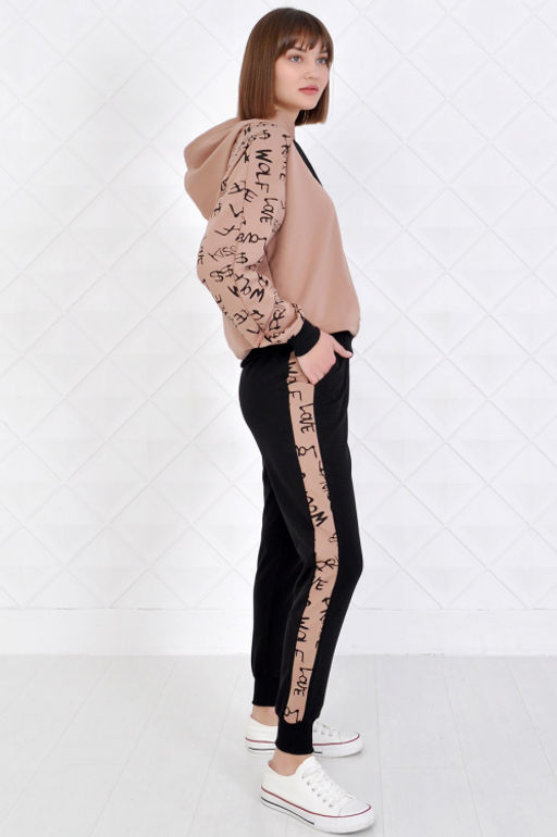 Арт. 2351 Костюм с брюками женский 44-52 (5 шт) Цвет:верх- кэмел, черный, низ- кэмел, черный - Калинка фото 19