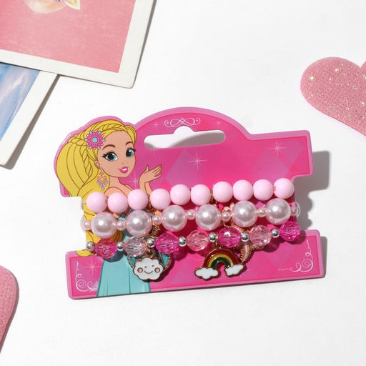 Набор детских браслетов Выбражулька «Облачко», 3 шт. цветной в золоте