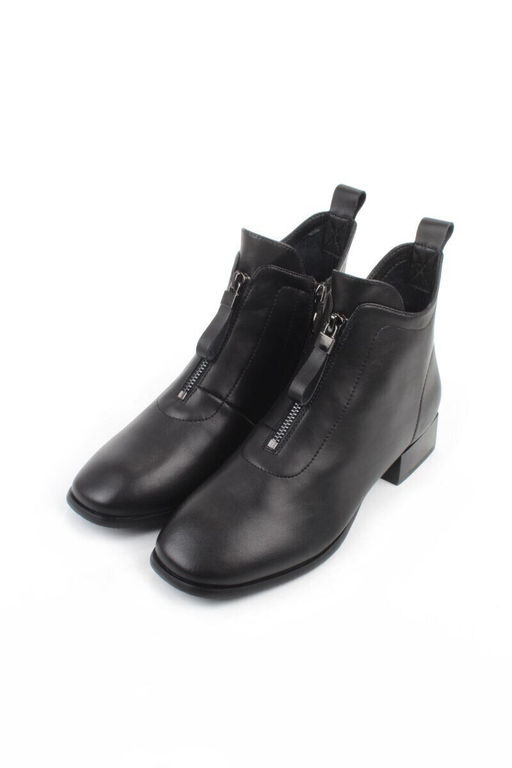 01-M43-16 BLACK Ботинки демисезонные женские (натуральная кожа)