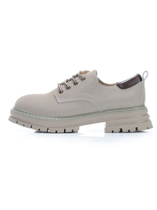 03-P8204-3 GRAY/BEIGE Полуботинки женские (натуральная кожа, нубук)