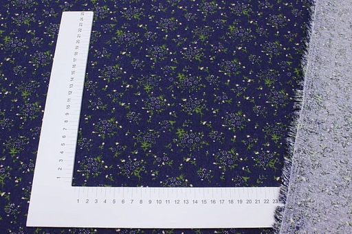 Теплый хлопок Мелкое соцветие на фиолетово-чернильном, СОРТ2, ш.1.45м, хлопок-100%, 160гр/м.кв - Купава фото 5