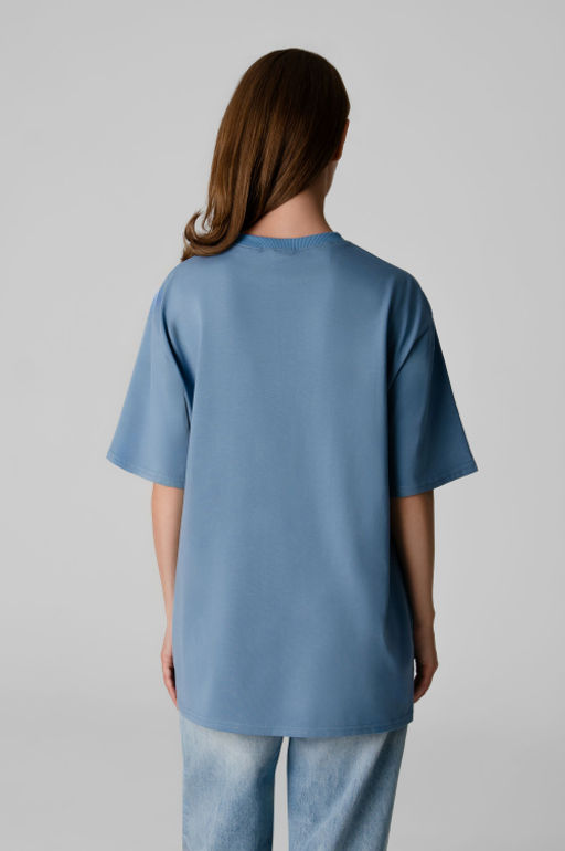 Арт. 3187 Футболка женская оверсайз 42-48 (4 шт) Цвет:серо-голубой - Калинка фото 19