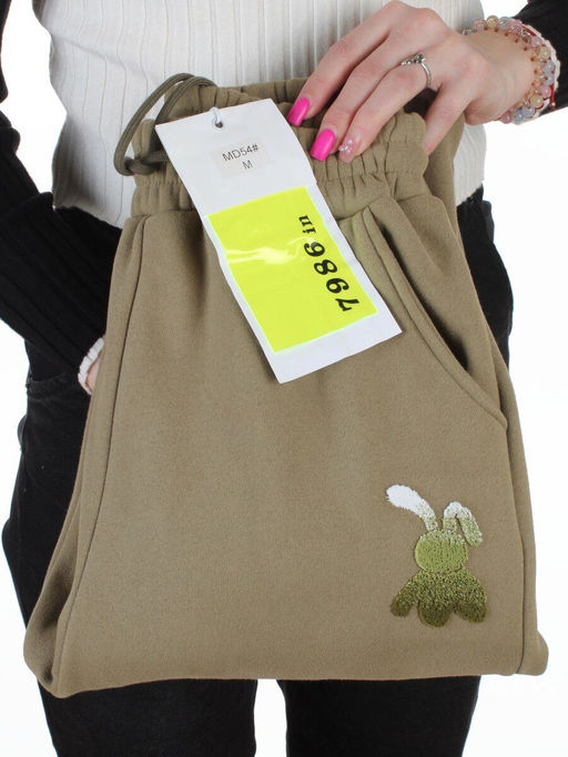 MD54 KHAKI Брюки спортивные утепленные женские (85% хлопок, 10% полиэстер, 5% спандекс)