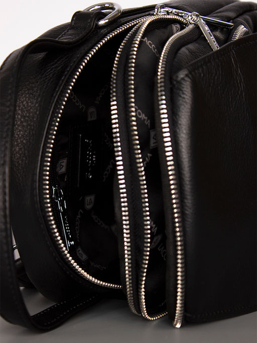 LACCOMA рюкзак 18148-черный натуральная кожа полиэстр  фото 4