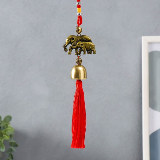 Цена за 10 шт. Колокольчик металл Слон и слонёнок 1 колокол d=2,5 см 37х5 см - Simaland фото 4