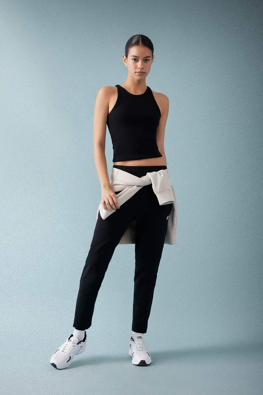 DeFactoFit Slim Fit Спортивная рубашка в рубчик с круглым вырезом  фото 2