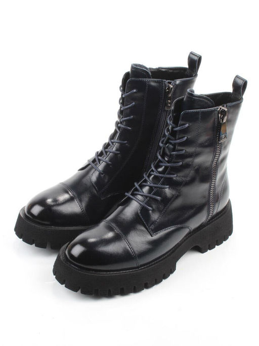 01-B2103B-10F INK BLUE Ботинки демисезонные женские (натуральная кожа, байка)