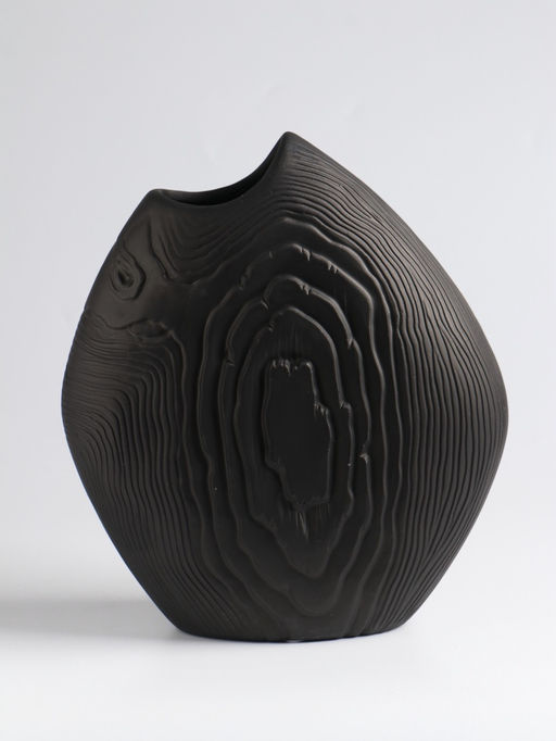 Ваза «Бего», 24×21 см, керамика, чёрная
