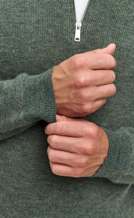 Джемпер мужской с воротником-стойкой на молнии F321-15304Rus зеленый - Fine joyce фото 6