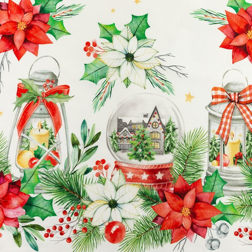 Скатерть новогодняя «Этель» Christmas red flowers 149×110 см с ГМВО, 100% хлопок, саржа 190 г/м²