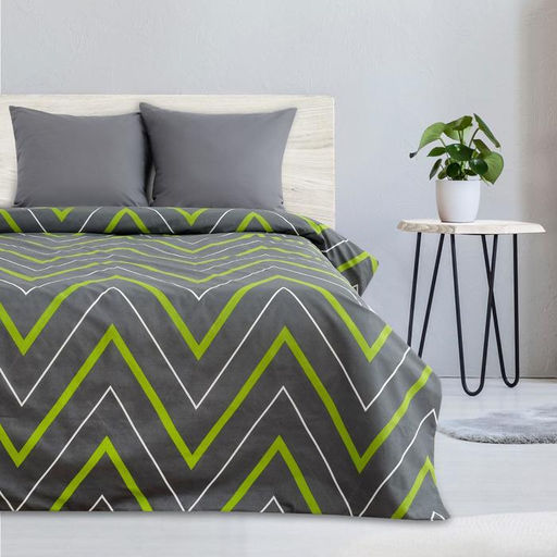 Постельное бельё Этель 2 сп Зелёно-серые зигзаги 175х215, 200х220, 70х70-2 шт  фото 8