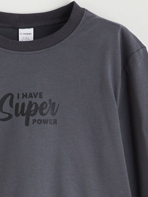 Bask?l? Erkek ?ocuk Sweatshirt