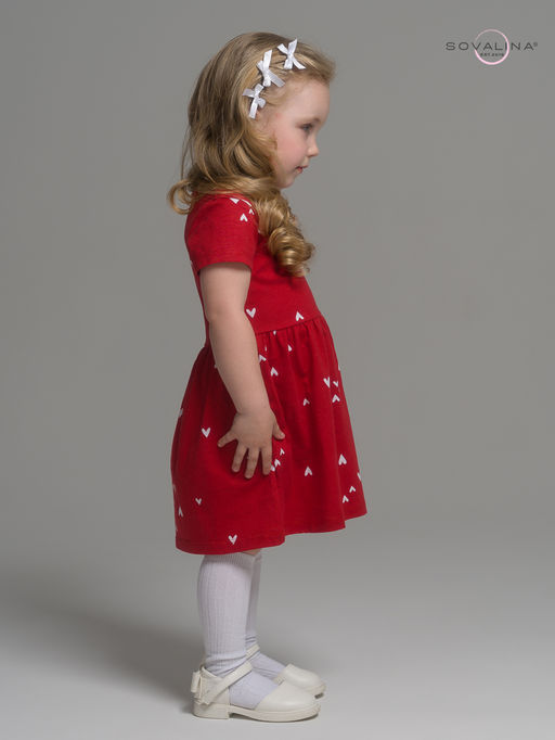 Платье Лето беленькие сердечки