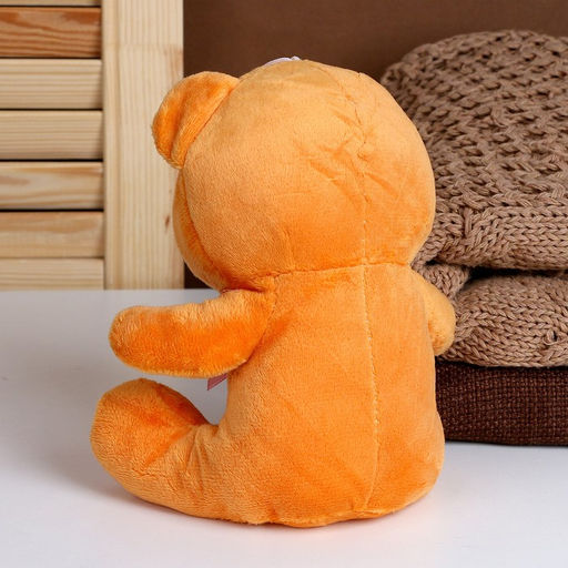 Мягкая игрушка «Мишка», с бантиком, 20 см, с присоской, коричневый