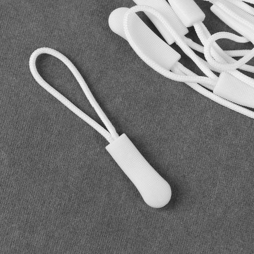 Цена за 7 шт. Пуллер для молнии, 2.5 см, 6×0.8 см, 10 шт., цвет белый