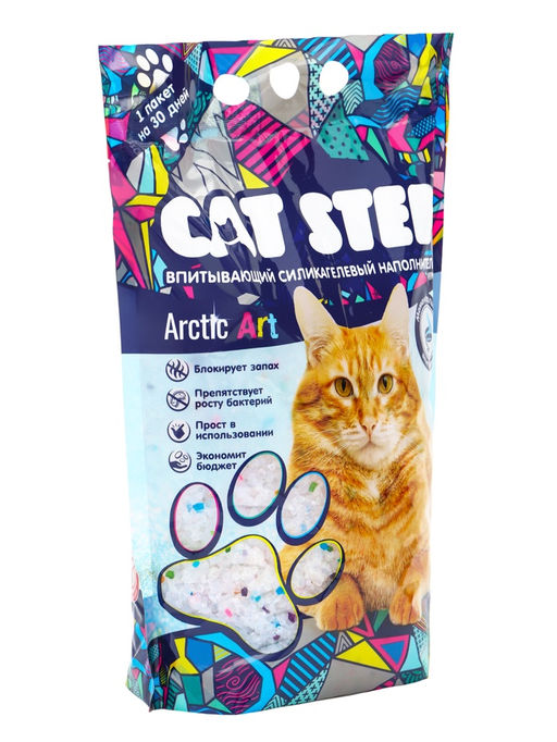 Наполнитель впитывающий силикагелевый CAT STEP Arctic Art, 3,8 л