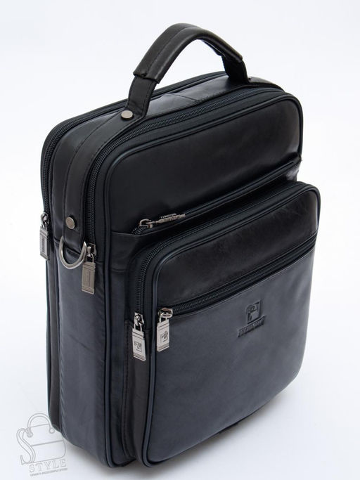 Сумка мужская кожаная 7905-4 black Fuzhinino  в Новосибирске