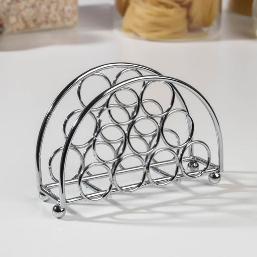 Салфетница Доляна «Ринго», 14.5×4.5×9.5 см, хромированная