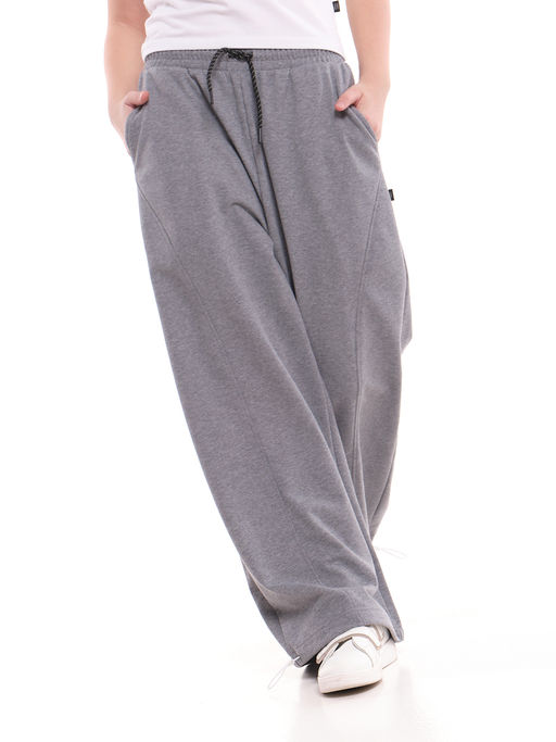 Брюки для девочки с утяжкой внизу 22-7708 темно-серый меланж - Mini maxi фото 9