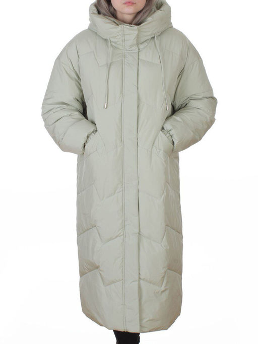 8883 LT. GREEN Пальто зимнее женское (150 гр. холлофайбер)