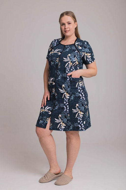 Халат М31969иб изумрудный/белый - Елена фото 2