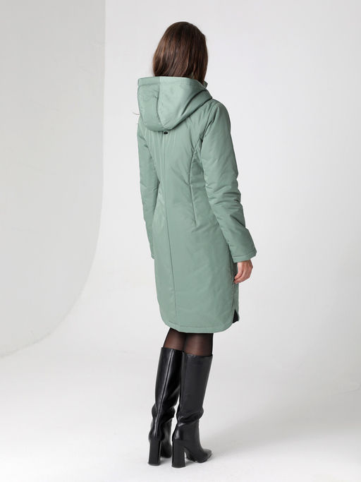 24329 Полупальто дем. зеленый - Dizzyway фото 5