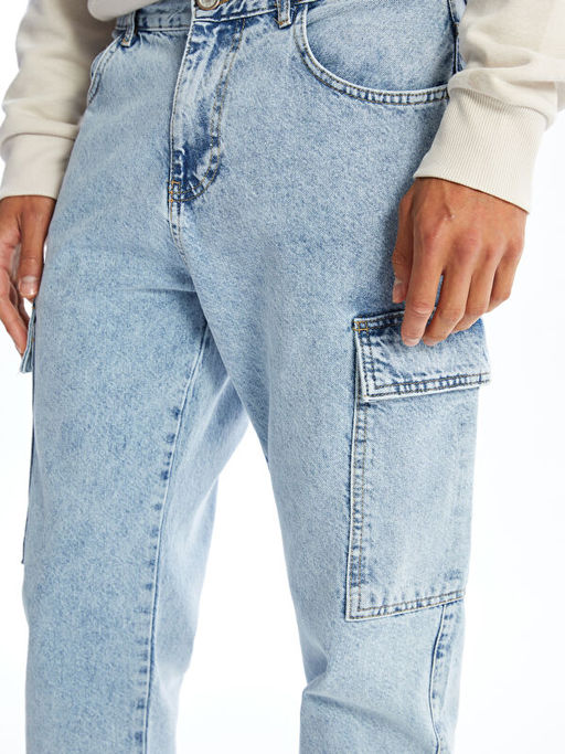 700 Straight Fit Erkek Kargo Jean Pantolon