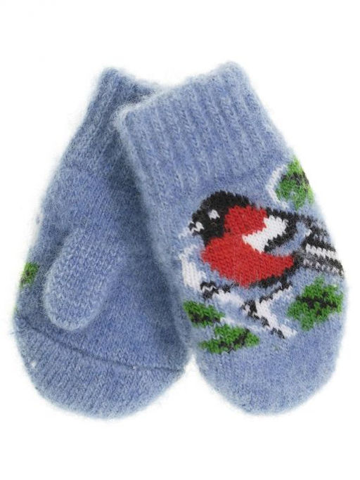 Варежки детские круговые "Снегирь на ветке" 0101-3