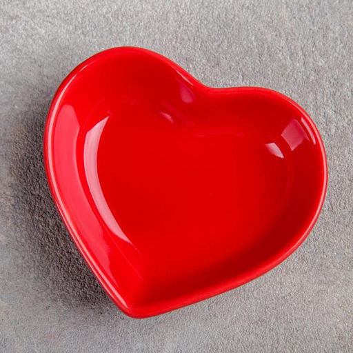 Соусник керамический Доляна «Сердце», 50 мл, 7.8×7.2 см, цвет красный