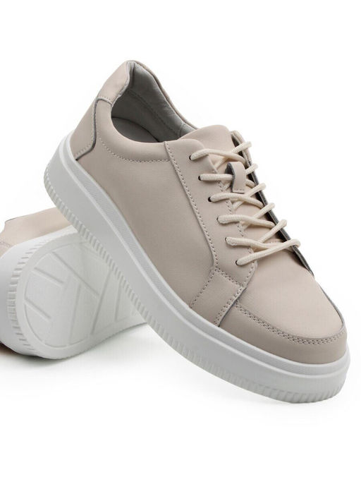 03-YJ434-2 BEIGE Полуботинки спортивные женские (натуральная кожа)
