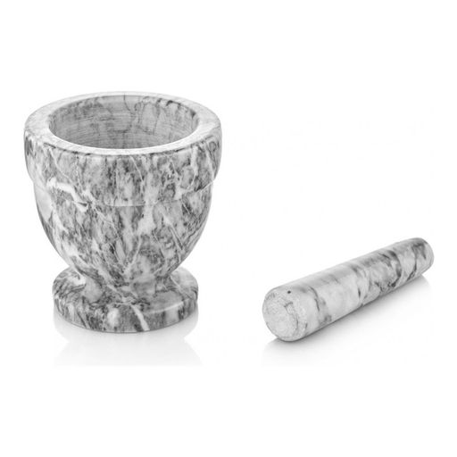 Ступка с пестиком из натурального мрамора Walmer Nordic, 10.5 см, цвет серый  фото 2