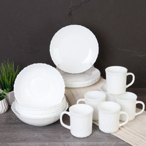 Столовый набор 19 предметов Классика с кружками / GRAY-13/7578 (WHITE) /уп 2/ - ГалеонТрейд фото 2