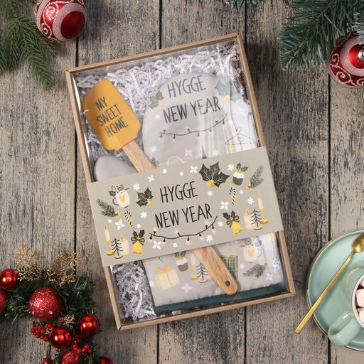 Набор новогодний новогодний подарочный "Hygge" варежка-прихватка, лопатка силикон