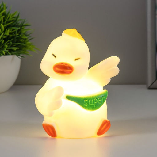 Фигурка светящаяся RISALUX «Танцор утка», LED-ночник, 1 Вт, 3×LR44, белый, 5×8×11 см