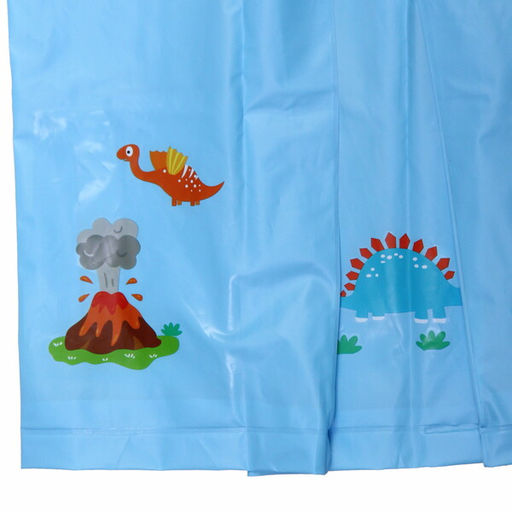 Дождевик-плащ детский "Рокки-Динозаврик" с капюшоном, рукава на резинке, цвет голубой, размер L(68*50см) ДоброСад