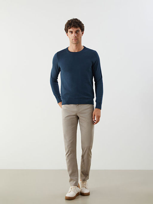 B?y?k Beden Bisiklet Yaka Erkek Triko Kazak