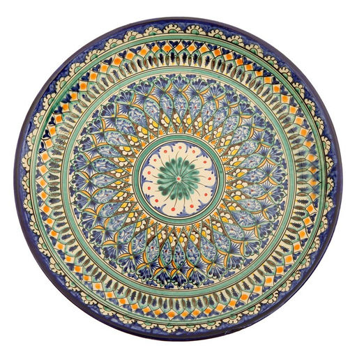 Ляган Риштанская Керамика «Узоры», 36 см, синий