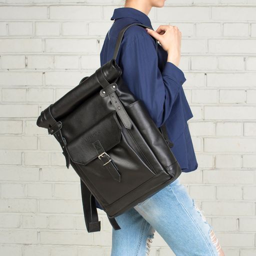 Рюкзак для ноутбука из кожи Eliot Black - Lakestone фото 7