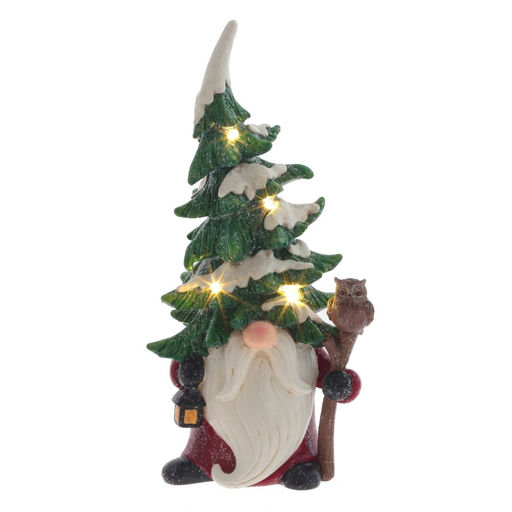 Фигурка декоративная "Лесной Гном" (посдвет, ААх2 н/п), L16 W12,5 H31 см, 2в.