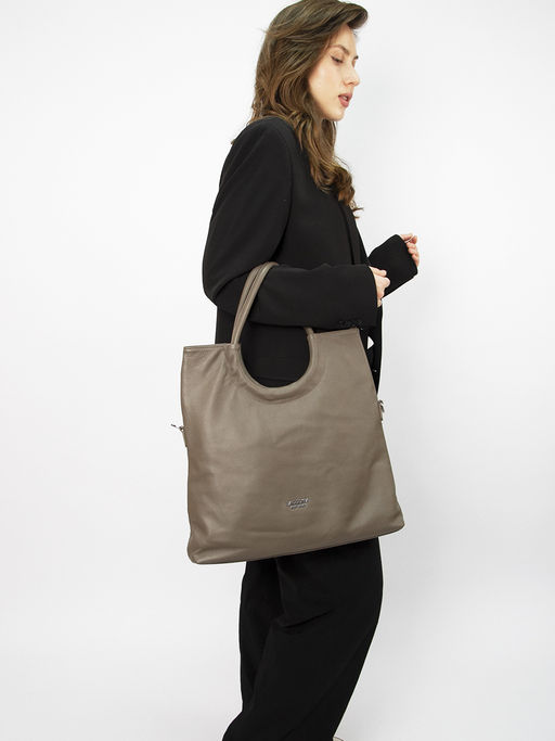 LACCOMA сумка Y1475-темно-бежевый натуральная кожа полиэстр  фото 2