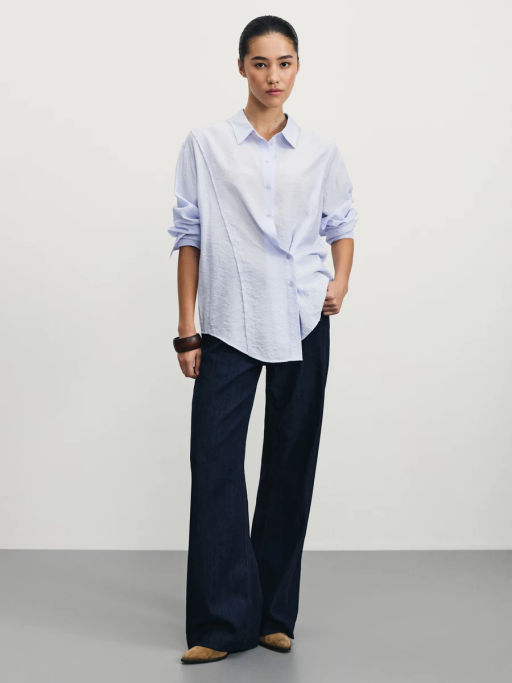 Рубашка асимметричного кроя из вискозы / Zarina фото 2