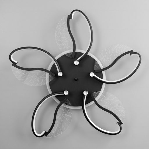 Люстра потолочная BayerLux «Астрид», 5хLED, 110 Вт, 3000-6000К, RGB, черный, 65×65×8 см