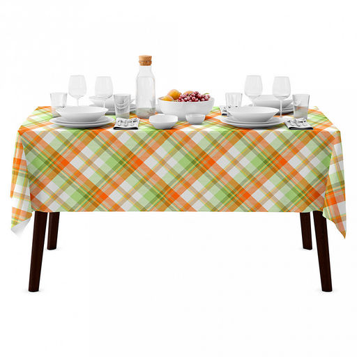 Скатерть 120х145см "Ботаника" клетка, длина стола до 105см, на 4 персоны, рогожка 186г/м2, хлопок 100%, упаковка классическая 28х41см, "Домашняя мода" (Россия)